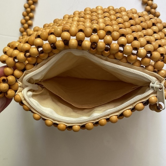 Vintage Beaded Wooden Purse Zipper No Brand - Picture 4 of 9